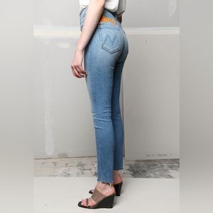 MOTHER High Waisted Looker Ankle Fray - Shoot To Thrill